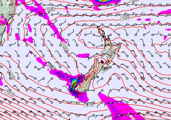 New Zealand forecast chart for Thursday, March 5th, 2026 at 12:00 AM