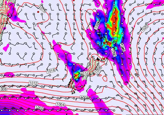 New Zealand forecast chart for Saturday, March 7th, 2026 at 6:00 AM