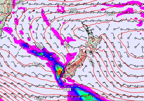 New Zealand forecast chart for Wednesday, March 4th, 2026 at 6:00 PM