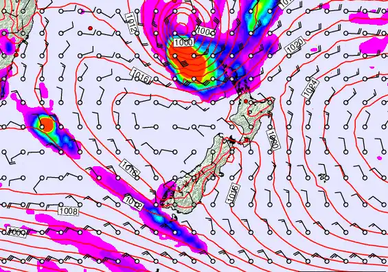 New Zealand forecast chart for Friday, March 6th, 2026 at 12:00 PM