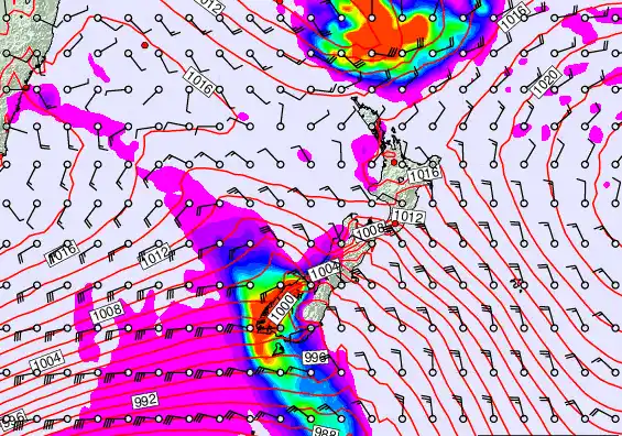 New Zealand forecast chart for Friday, March 6th, 2026 at 12:00 AM