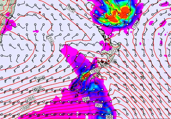 New Zealand forecast chart for Friday, March 6th, 2026 at 6:00 AM