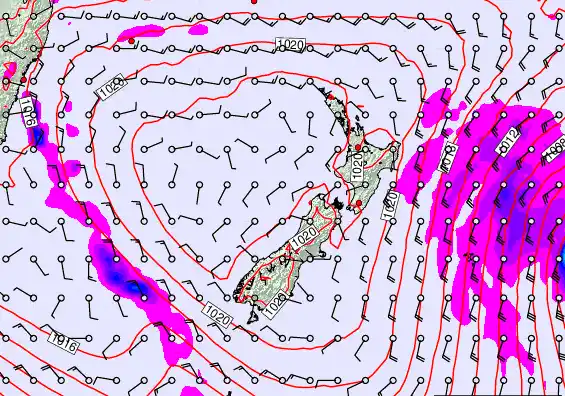 New Zealand forecast chart for Tuesday, March 3rd, 2026 at 6:00 AM