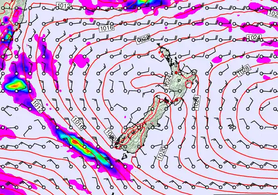 New Zealand forecast chart for Friday, March 6th, 2026 at 6:00 AM