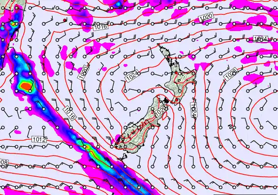 New Zealand forecast chart for Friday, March 6th, 2026 at 12:00 PM