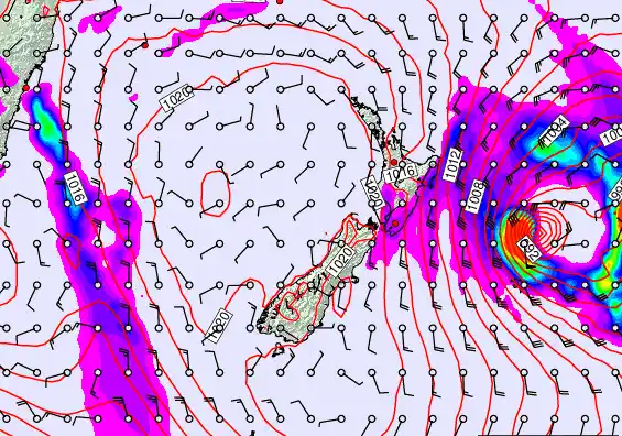 New Zealand forecast chart for Tuesday, March 3rd, 2026 at 12:00 AM