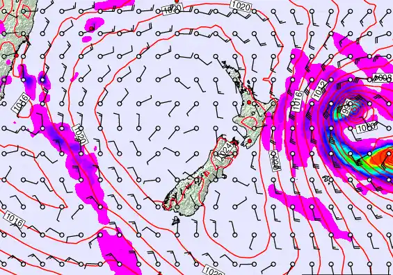 New Zealand forecast chart for Tuesday, March 3rd, 2026 at 12:00 PM