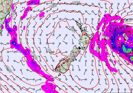 New Zealand forecast chart for Tuesday, March 3rd, 2026 at 6:00 PM