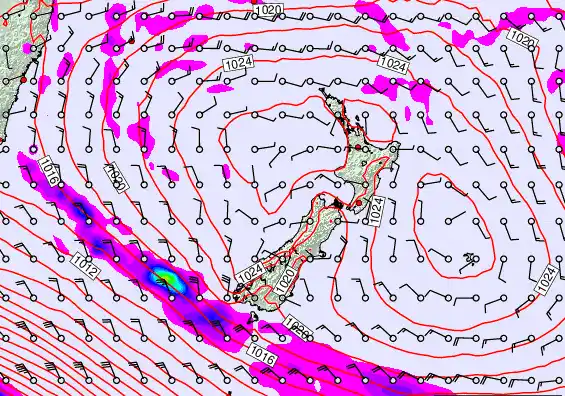 New Zealand forecast chart for Thursday, March 5th, 2026 at 12:00 AM