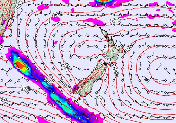 New Zealand forecast chart for Friday, March 6th, 2026 at 6:00 AM