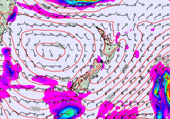 New Zealand forecast chart for Tuesday, March 10th, 2026 at 12:00 AM