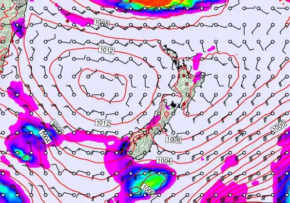 New Zealand forecast chart for Tuesday, March 10th, 2026 at 6:00 AM
