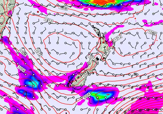 New Zealand forecast chart for Tuesday, March 10th, 2026 at 12:00 PM