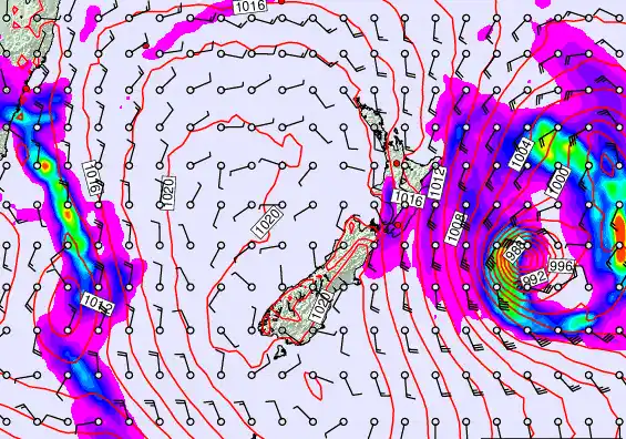 New Zealand forecast chart for Tuesday, March 3rd, 2026 at 12:00 AM