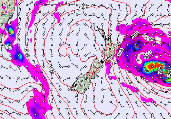 New Zealand forecast chart for Tuesday, March 3rd, 2026 at 6:00 PM