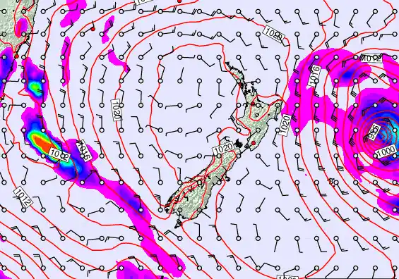New Zealand forecast chart for Wednesday, March 4th, 2026 at 6:00 AM