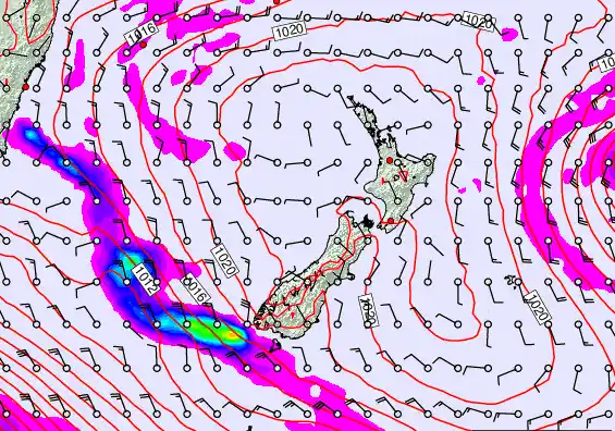 New Zealand forecast chart for Wednesday, March 4th, 2026 at 6:00 PM