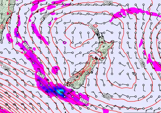 New Zealand forecast chart for Thursday, March 5th, 2026 at 12:00 AM