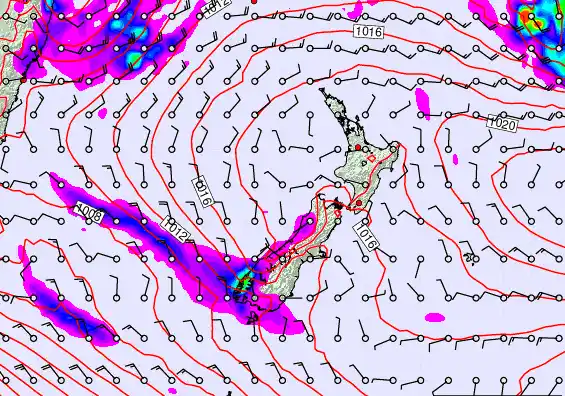 New Zealand forecast chart for Tuesday, March 10th, 2026 at 6:00 AM