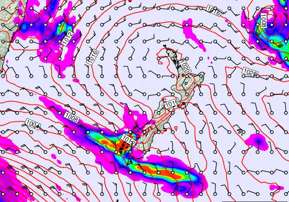 New Zealand forecast chart for Tuesday, March 10th, 2026 at 6:00 PM