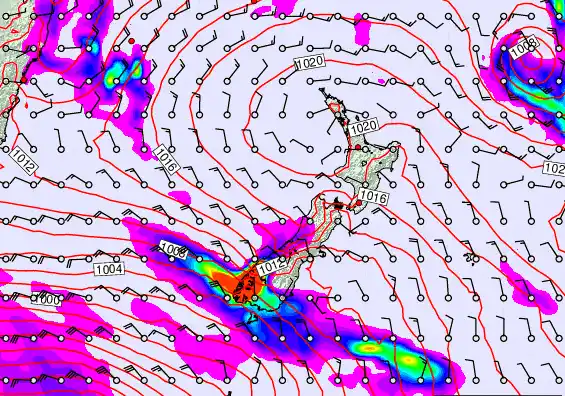 New Zealand forecast chart for Wednesday, March 11th, 2026 at 12:00 AM