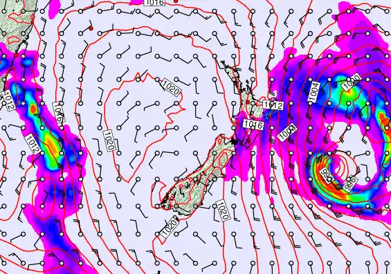 New Zealand forecast chart for Tuesday, March 3rd, 2026 at 12:00 AM