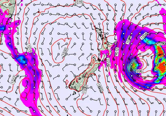 New Zealand forecast chart for Tuesday, March 3rd, 2026 at 6:00 AM