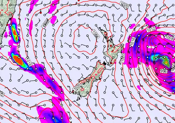 New Zealand forecast chart for Wednesday, March 4th, 2026 at 12:00 AM