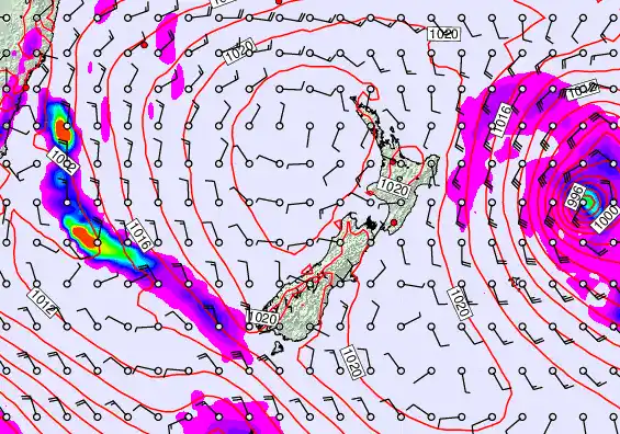 New Zealand forecast chart for Wednesday, March 4th, 2026 at 6:00 AM