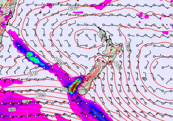 New Zealand forecast chart for Friday, March 6th, 2026 at 6:00 AM