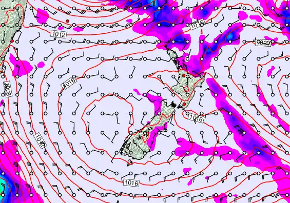 New Zealand forecast chart for Tuesday, March 10th, 2026 at 6:00 PM