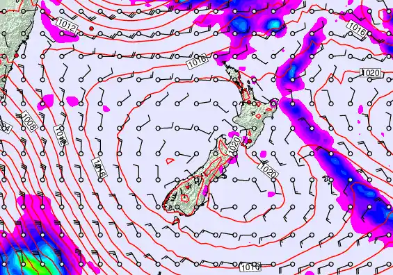 New Zealand forecast chart for Wednesday, March 11th, 2026 at 12:00 AM