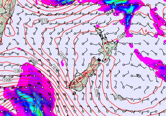 New Zealand forecast chart for Wednesday, March 11th, 2026 at 12:00 PM