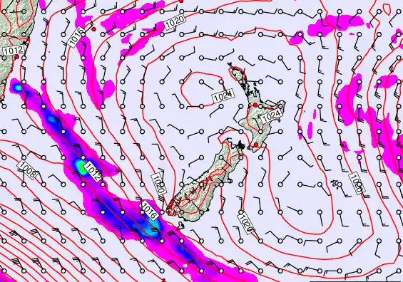 New Zealand forecast chart for Wednesday, March 4th, 2026 at 6:00 PM