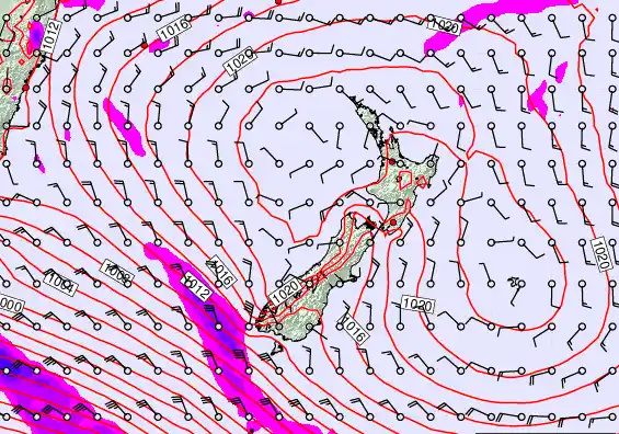 New Zealand forecast chart for Thursday, March 5th, 2026 at 6:00 AM