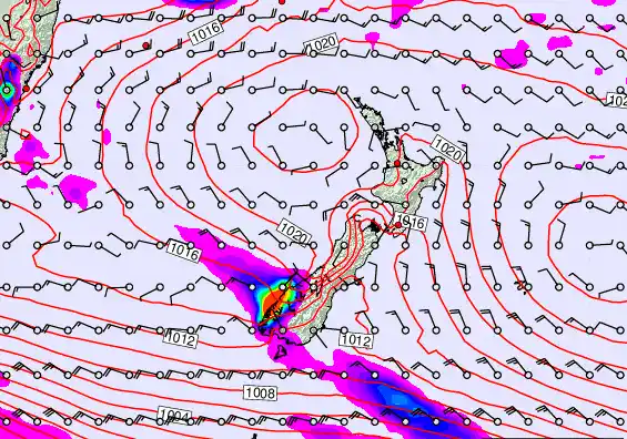 New Zealand forecast chart for Friday, March 6th, 2026 at 6:00 AM