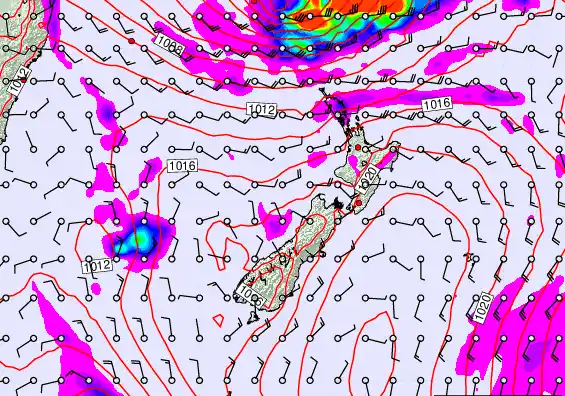 New Zealand forecast chart for Tuesday, March 10th, 2026 at 6:00 AM