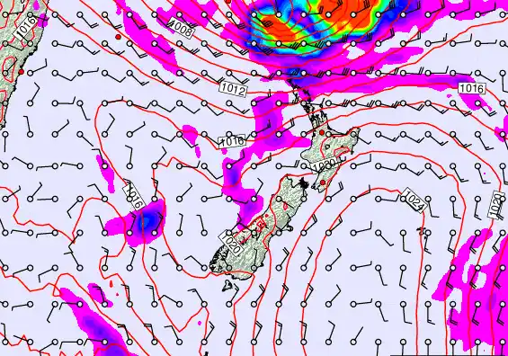 New Zealand forecast chart for Tuesday, March 10th, 2026 at 12:00 PM