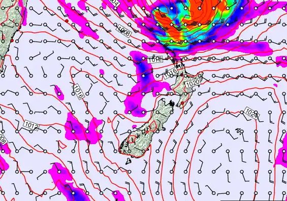 New Zealand forecast chart for Tuesday, March 10th, 2026 at 6:00 PM