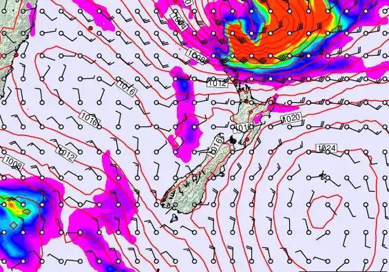 New Zealand forecast chart for Wednesday, March 11th, 2026 at 12:00 AM