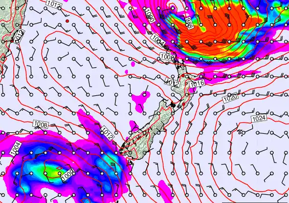 New Zealand forecast chart for Wednesday, March 11th, 2026 at 6:00 AM
