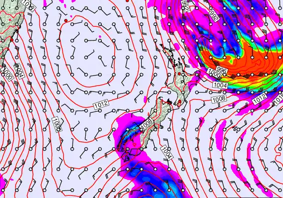 New Zealand forecast chart for Thursday, March 12th, 2026 at 12:00 AM
