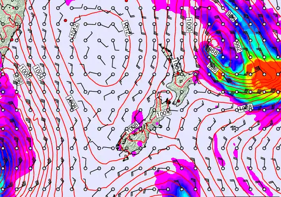 New Zealand forecast chart for Thursday, March 12th, 2026 at 6:00 AM