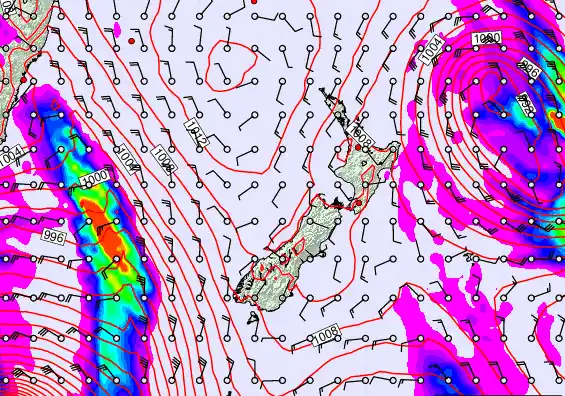 New Zealand forecast chart for Thursday, March 12th, 2026 at 6:00 PM