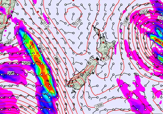 New Zealand forecast chart for Friday, March 13th, 2026 at 12:00 AM