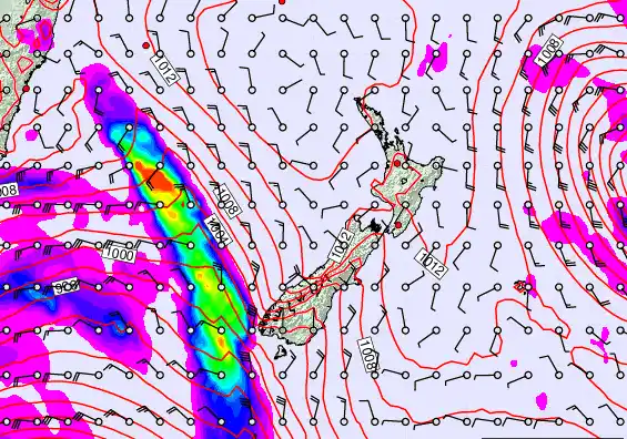 New Zealand forecast chart for Friday, March 13th, 2026 at 6:00 AM