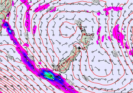 New Zealand forecast chart for Wednesday, March 4th, 2026 at 6:00 PM