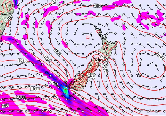 New Zealand forecast chart for Thursday, March 5th, 2026 at 6:00 PM