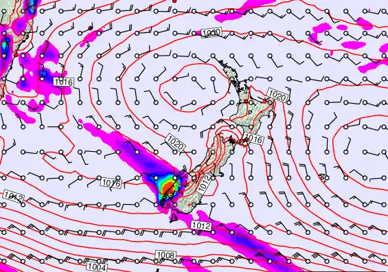 New Zealand forecast chart for Friday, March 6th, 2026 at 6:00 AM