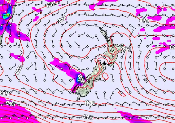 New Zealand forecast chart for Friday, March 6th, 2026 at 12:00 PM